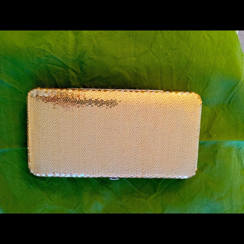 Gold Sequined Clutch Wallet - Picture 2 of 6